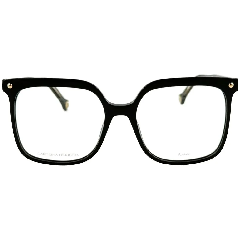 Carolina Herrera CH0011 Womens Plastic Eyeglass Frame 807 Black 54-17 w Case